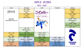 Planning 2024 - 2025 SPUC Judo